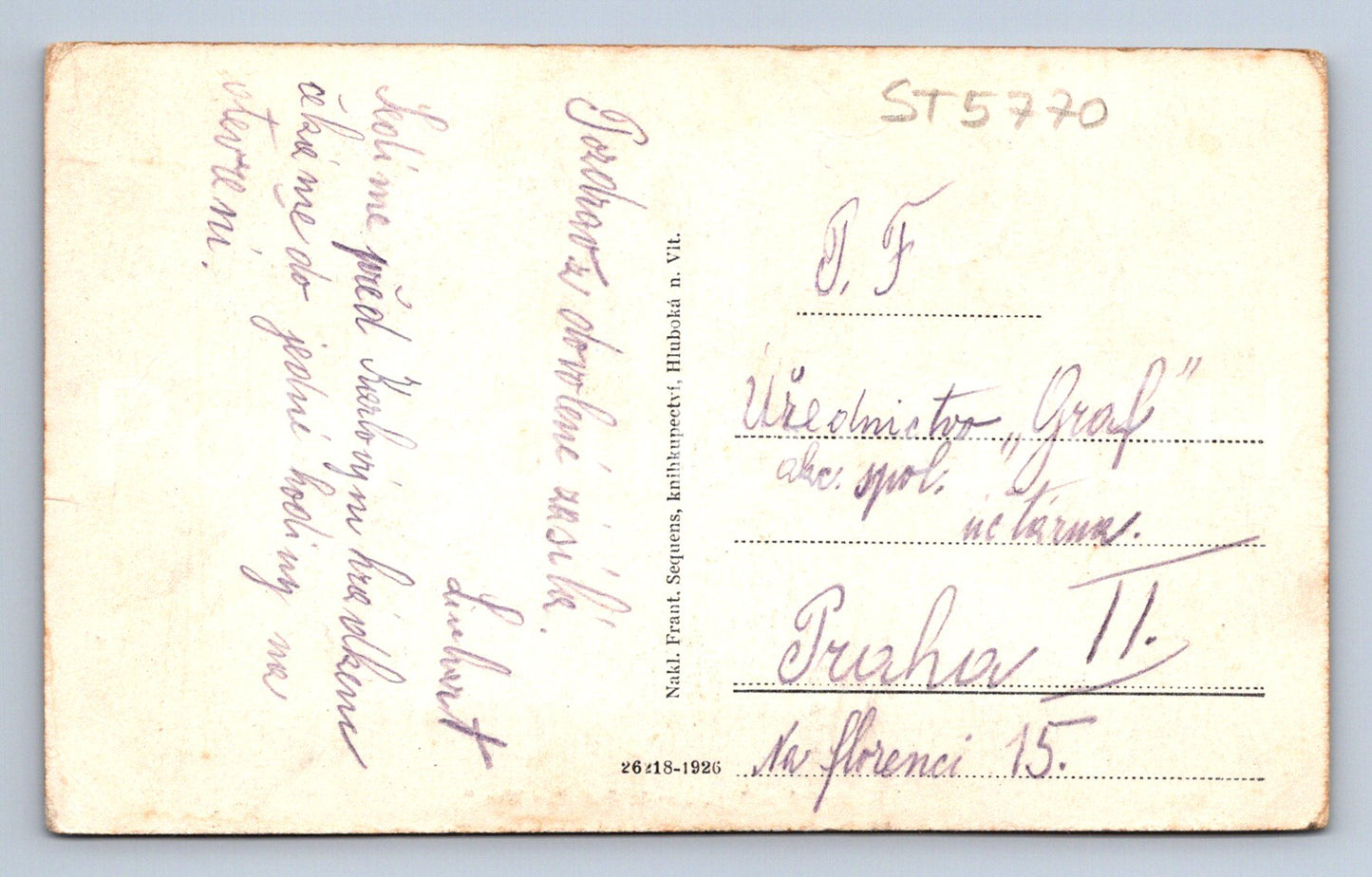 Postcard HLUBOKA NAD VLTAVOU (ST5770)