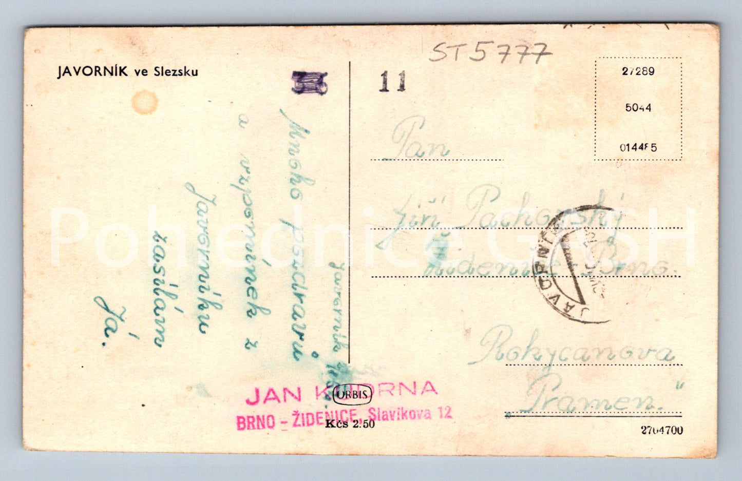 Postcard JAVORNÍK IN SILESIA (ST5777)