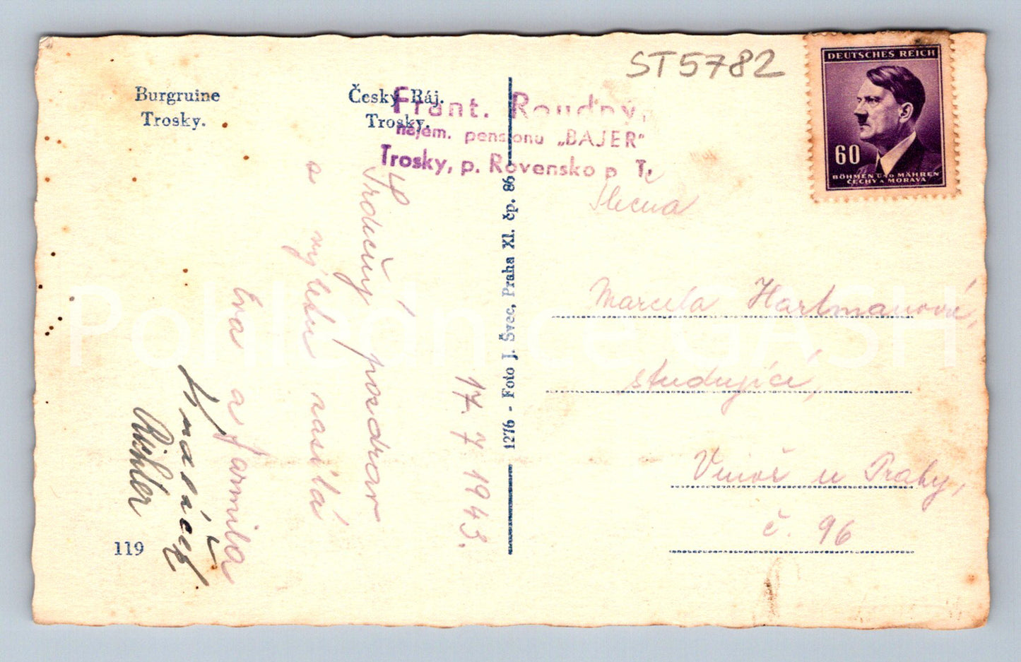 Postcard BOHEMIAN PARADISE - RUINS (ST5782)