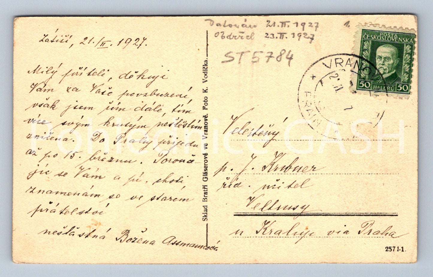 Postcard VRANOV NAD DYJÍ - MORAVIA (ST5784)