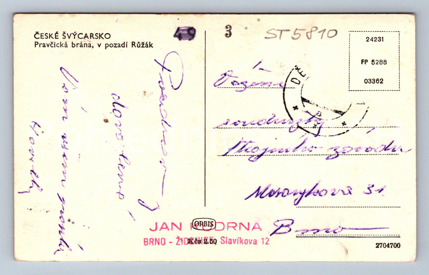 Postcard CZECH SWITZERLAND - PRAVČICKA GATE (ST5810)