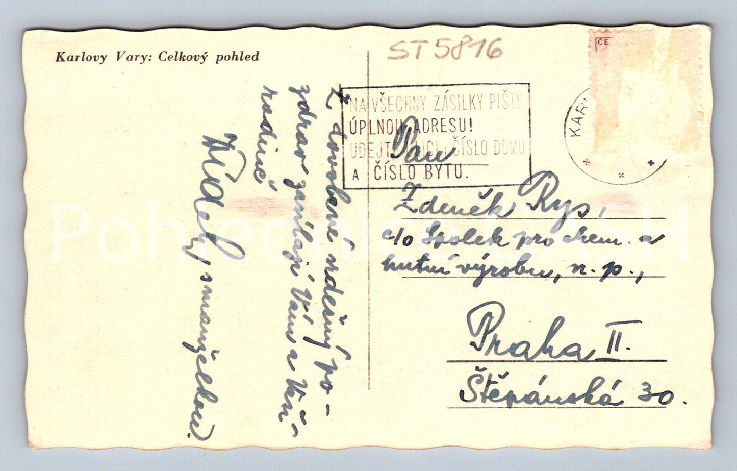 Postcard KARLOVY VARY (ST5816)