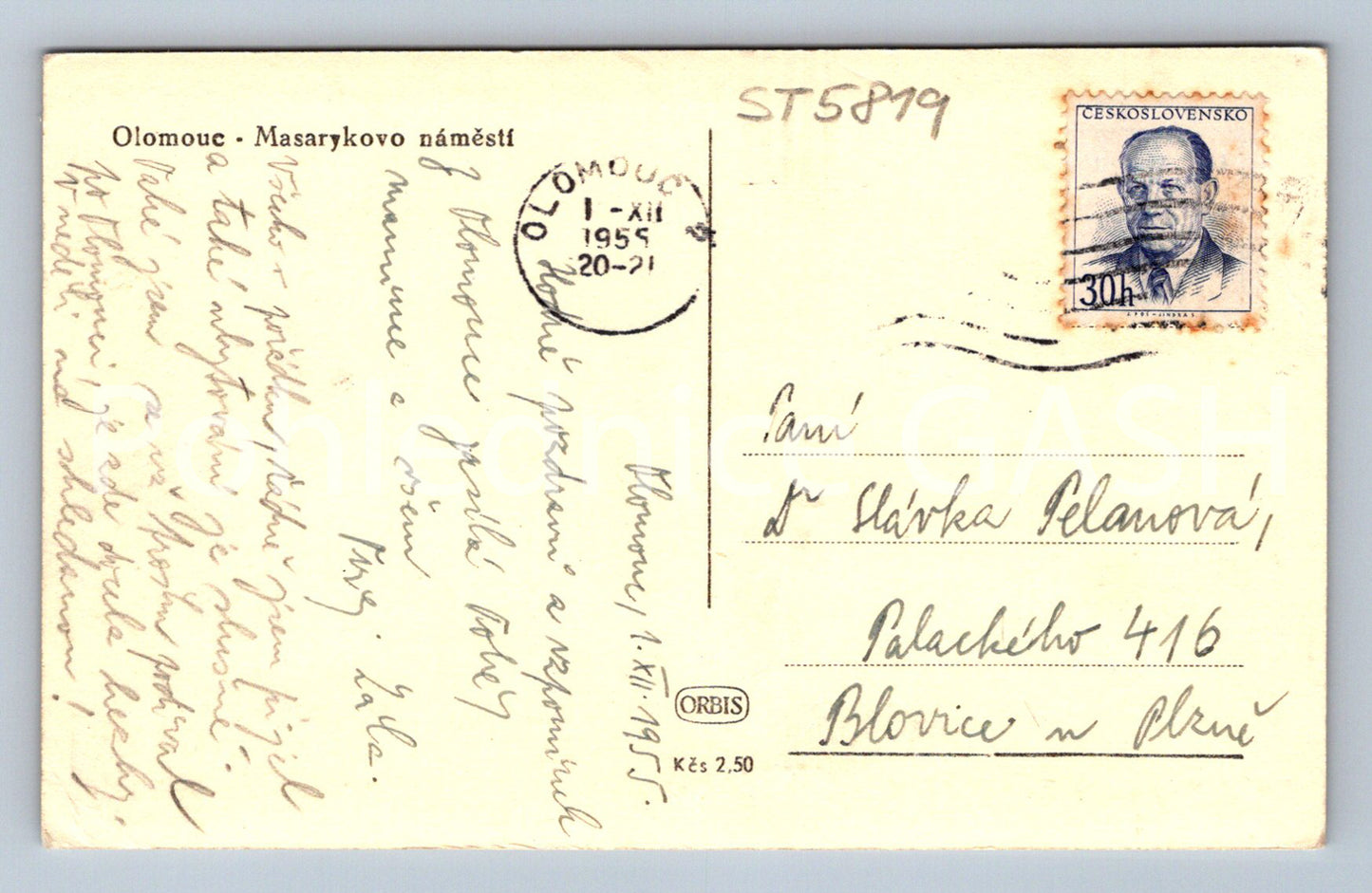 Postcard OLOMOUC - MASARYK SQUARE (ST5819)