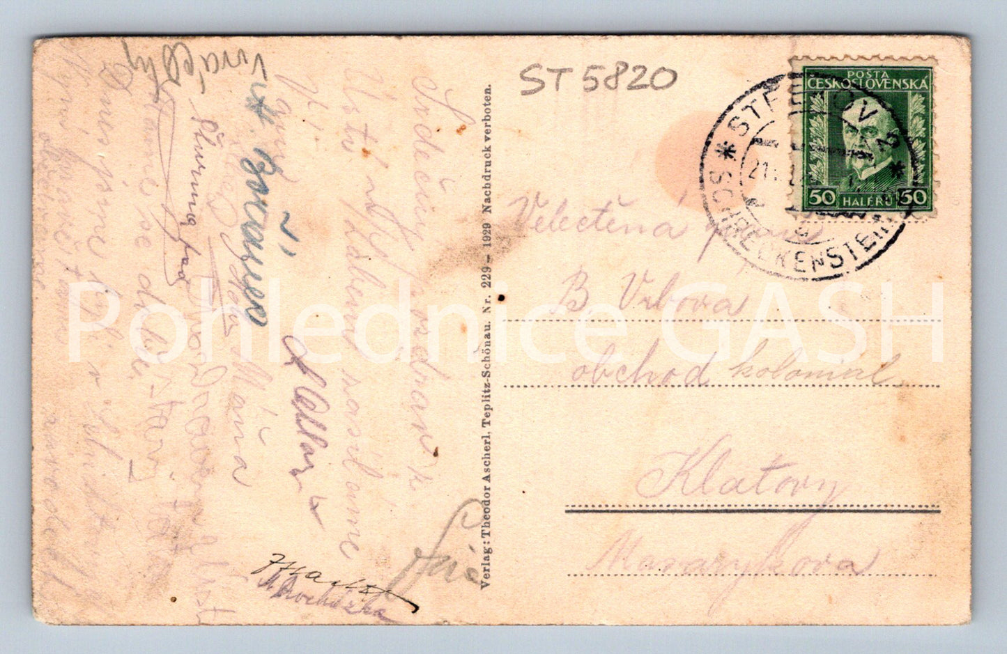 Pohlednice HUSSIG A. ELBE (ST5820)