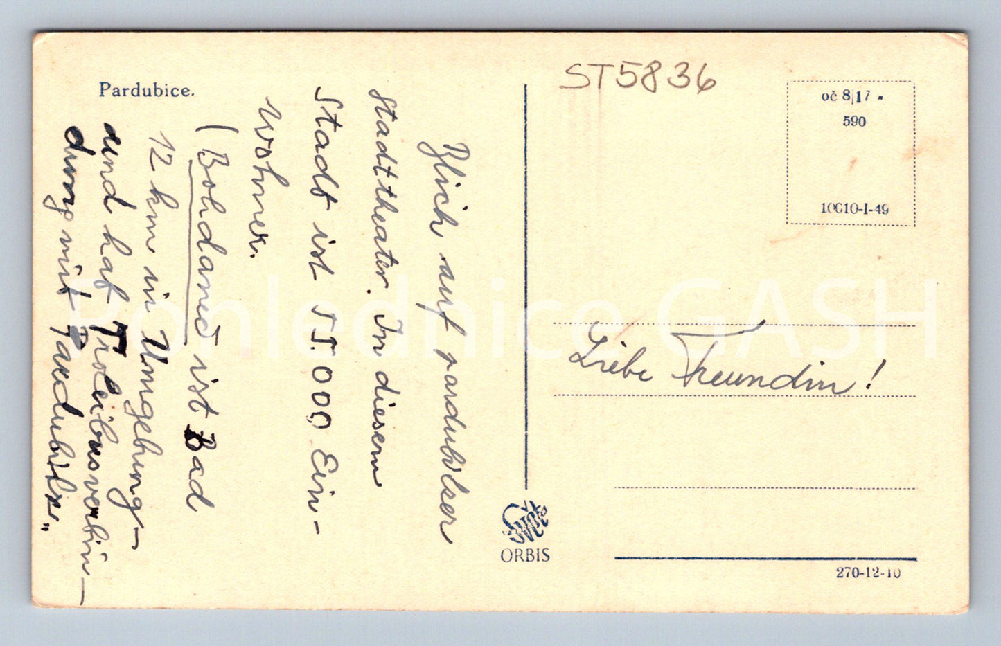 Postcard PARDUBICE (ST5836)