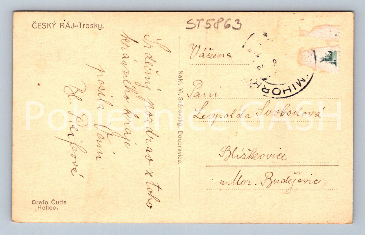 Postcard BOHEMIAN PARADISE - RUINS (ST5863)