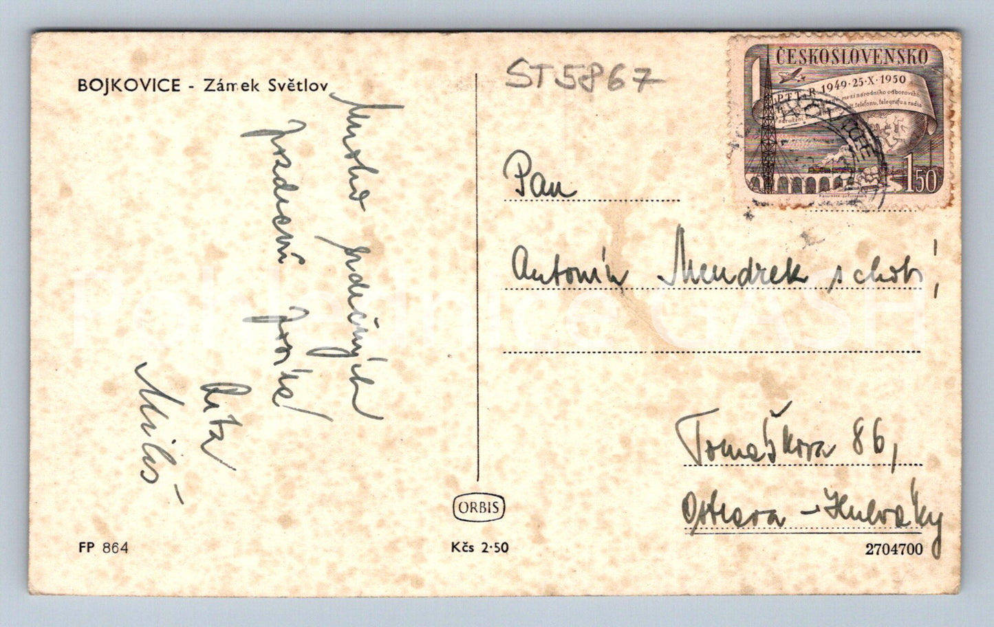 Postcard BOJKOVICE (ST5867)