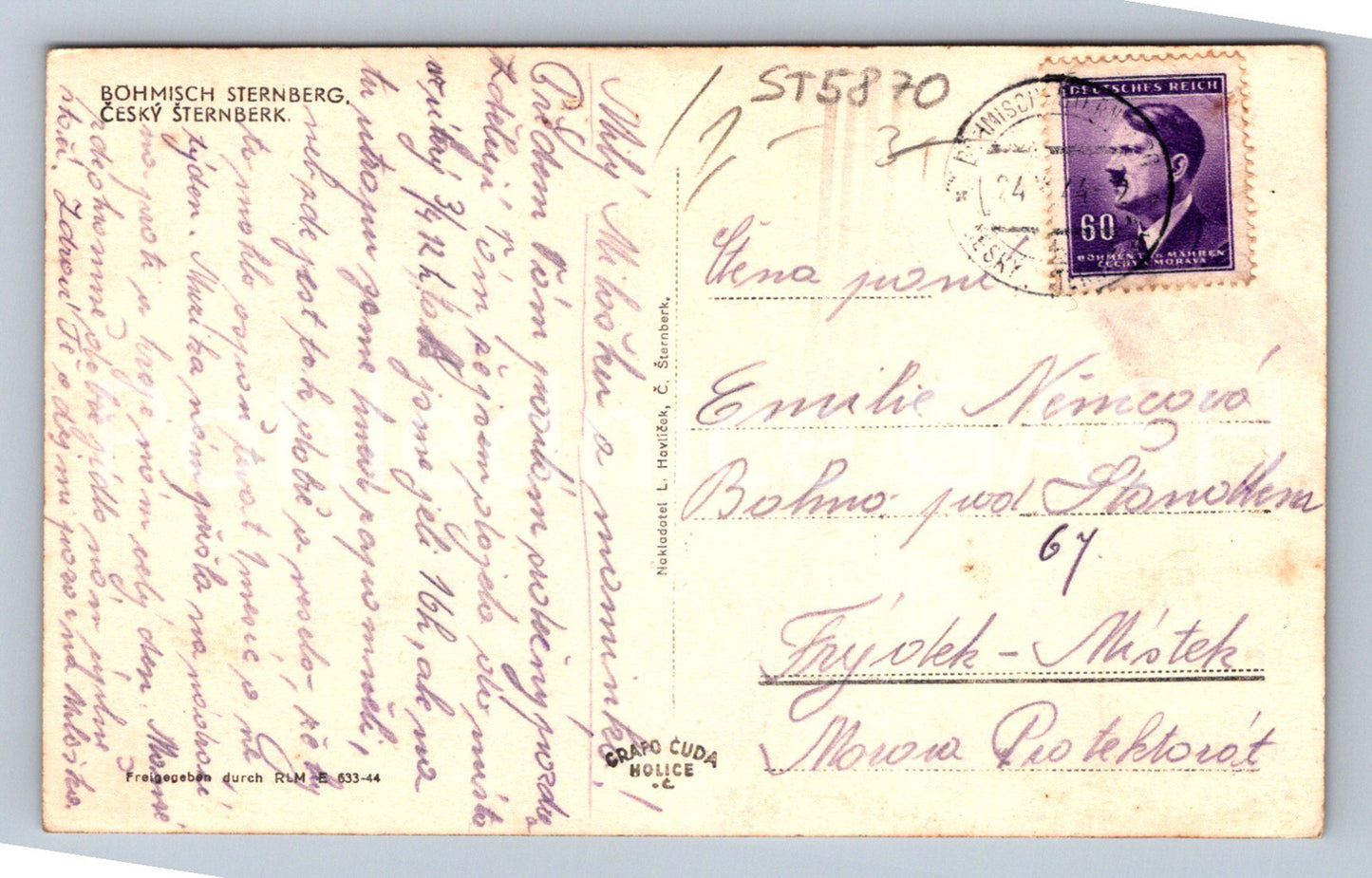 Postcard ČESKÝ ŠTENBERK (ST5870)