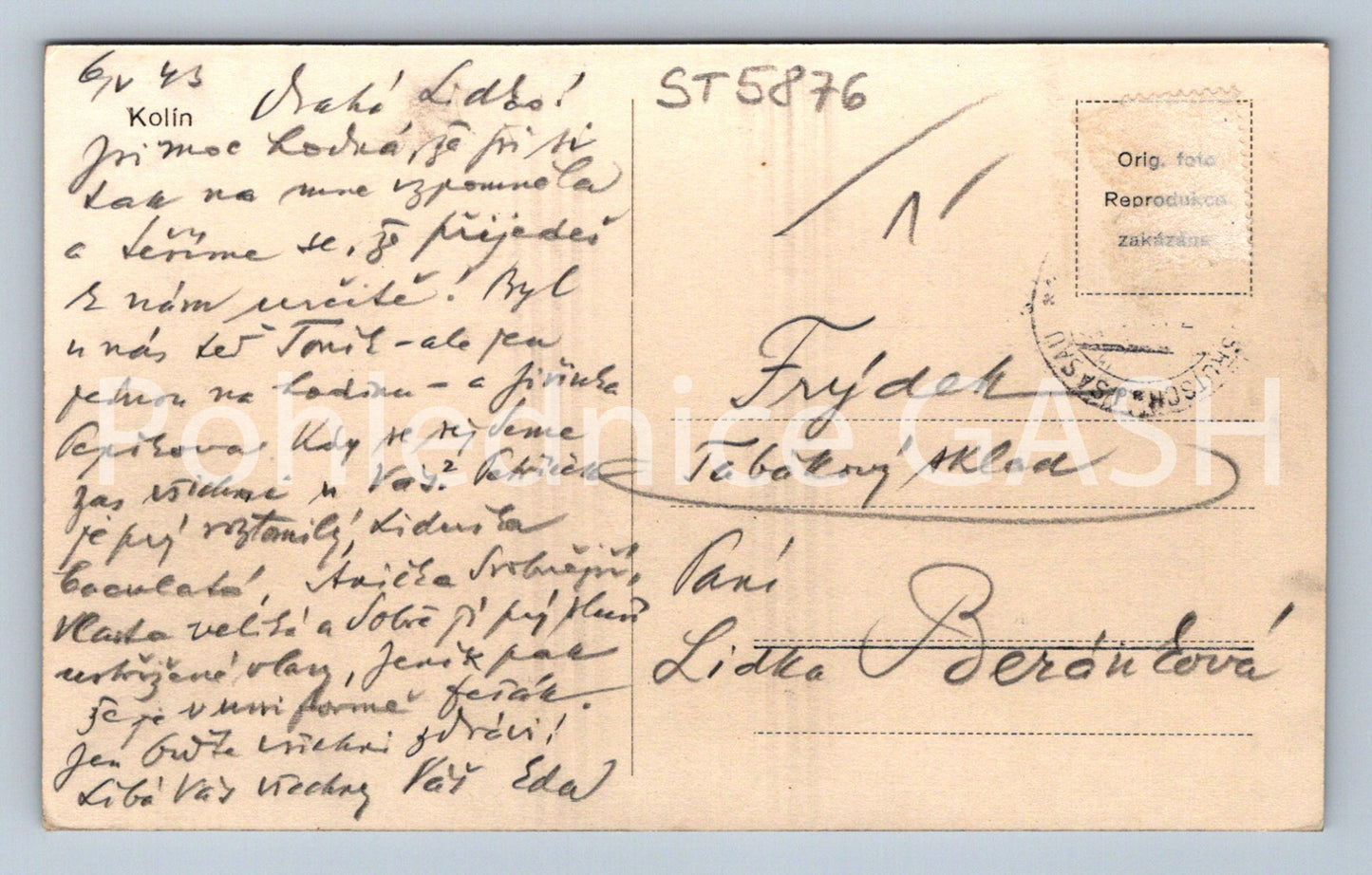 Postcard KOLIN (ST5876)