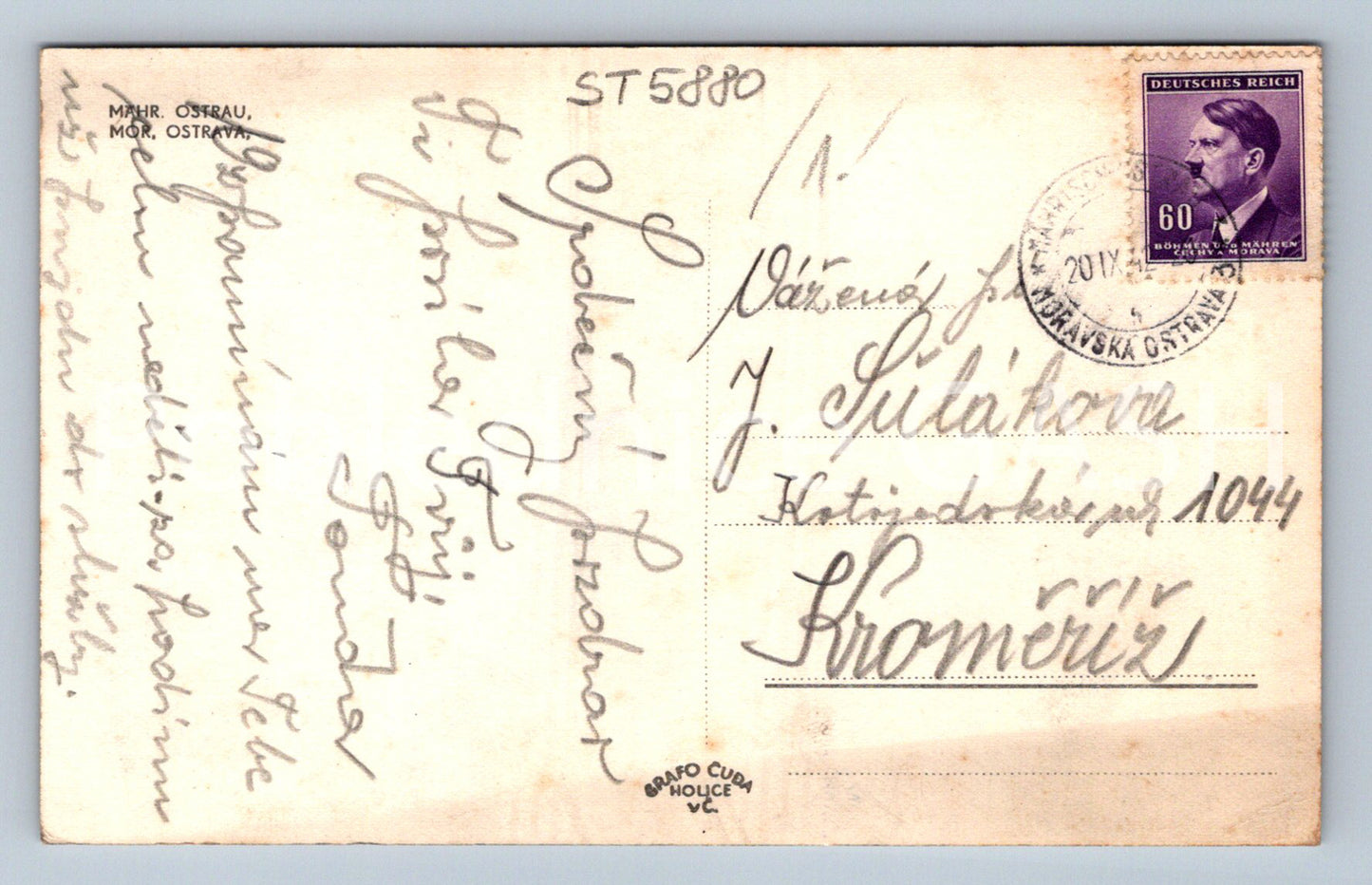 Postcard MORAVIAN OSTRAVA (ST5880)