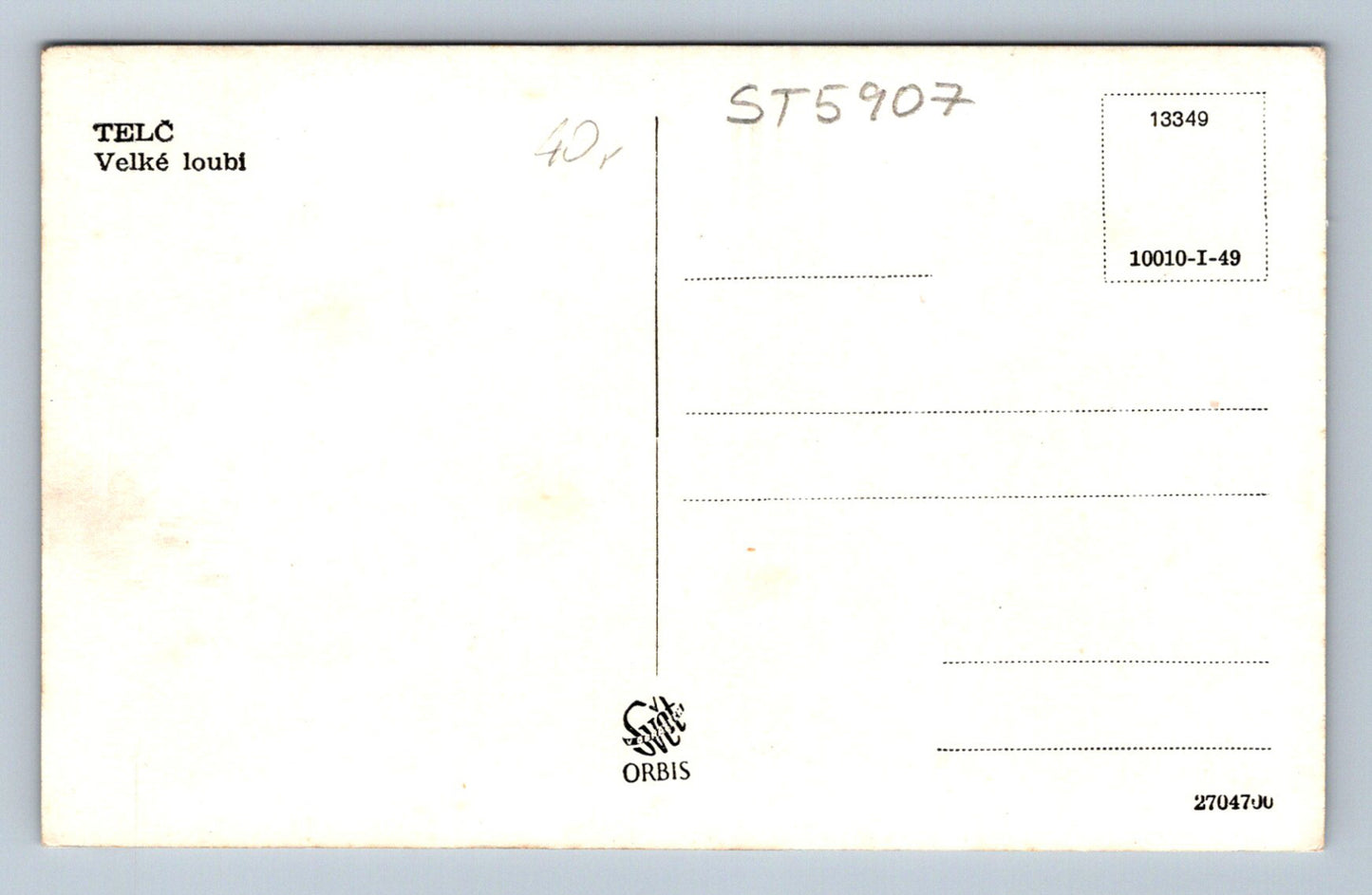 Postcard TELČ (ST5907)