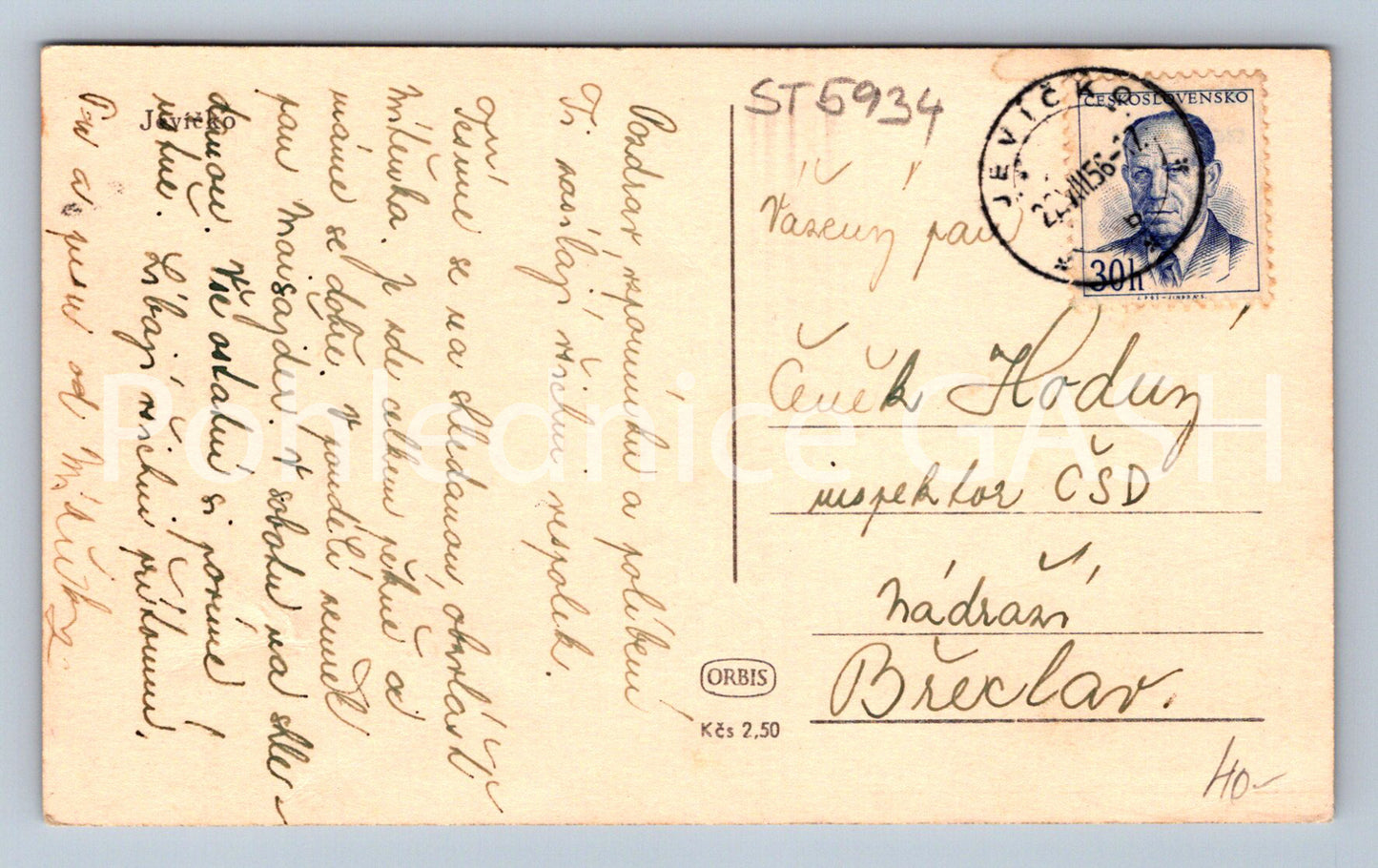 Postcard JOVÍĚKO (ST5934)