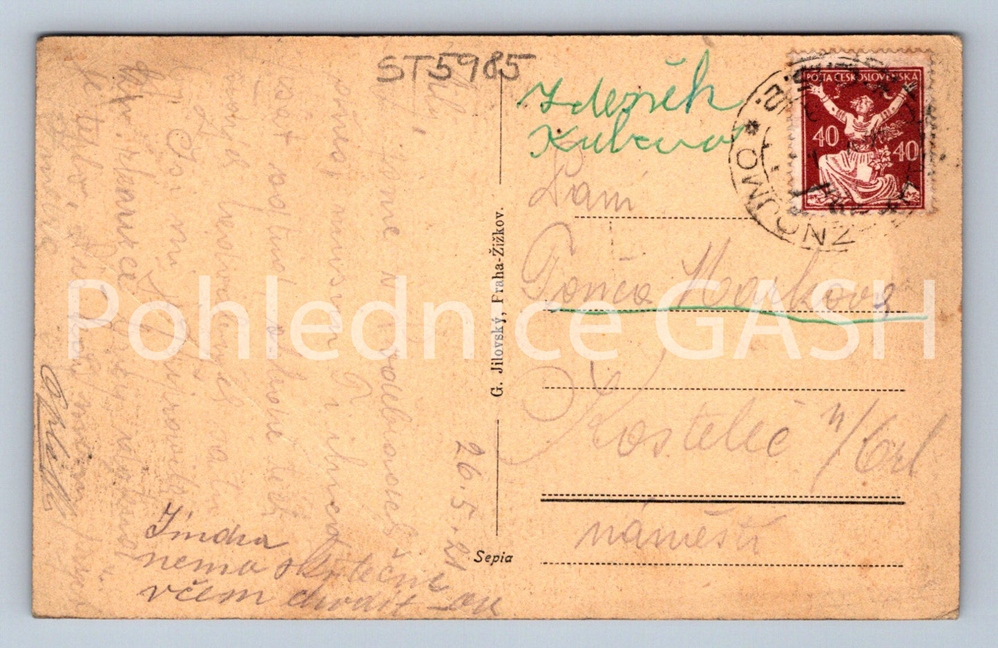 Postcard LÁZNĚ PODEBRADY (ST5985)