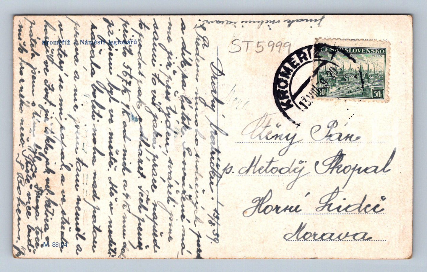 Postcard KROMĚŘÍŽ (ST5999)