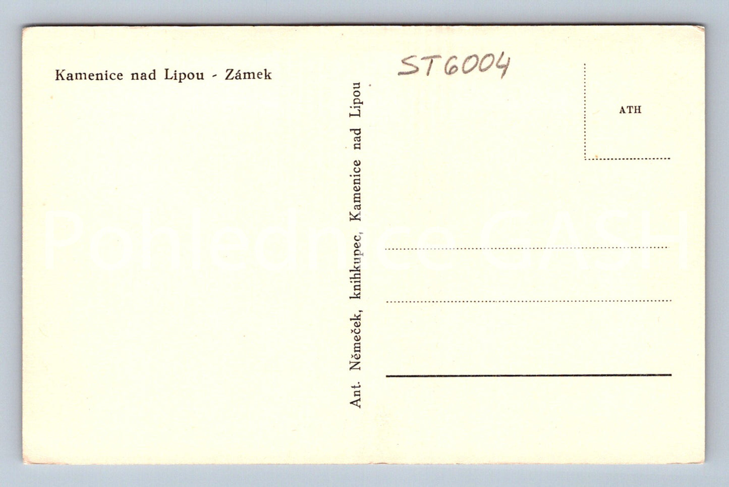 Postcard KAMENICE NAD LIPOU (ST6004)