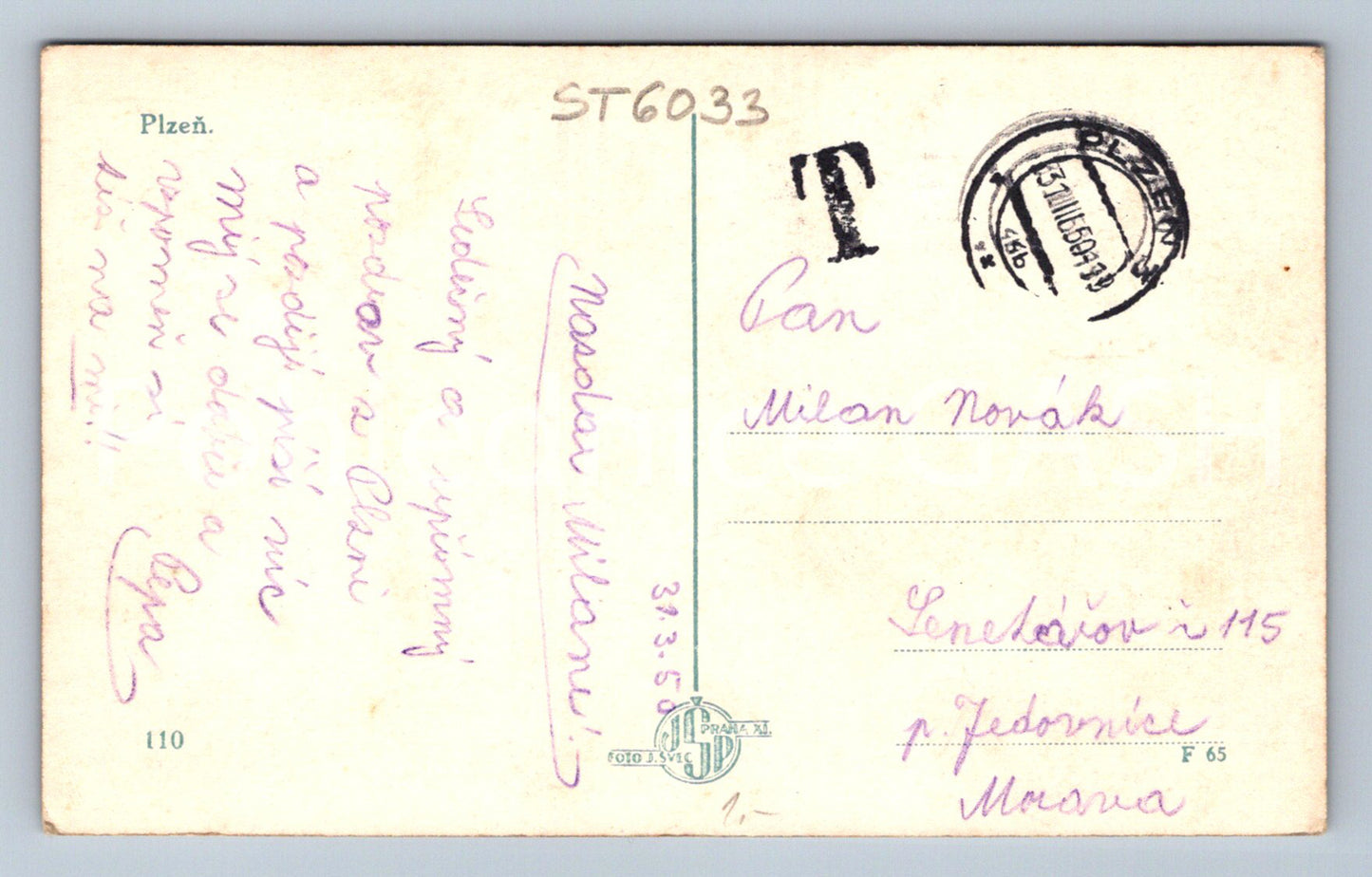 Postcard PILSEN (ST6033)