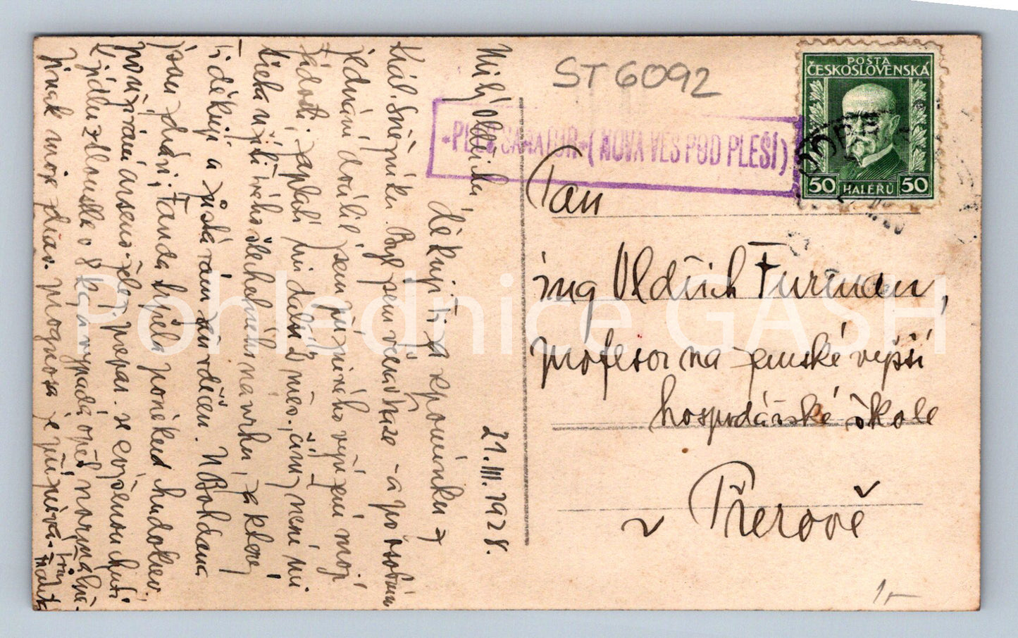 Postcard PLEŠ - SANATORIUM (ST6092)