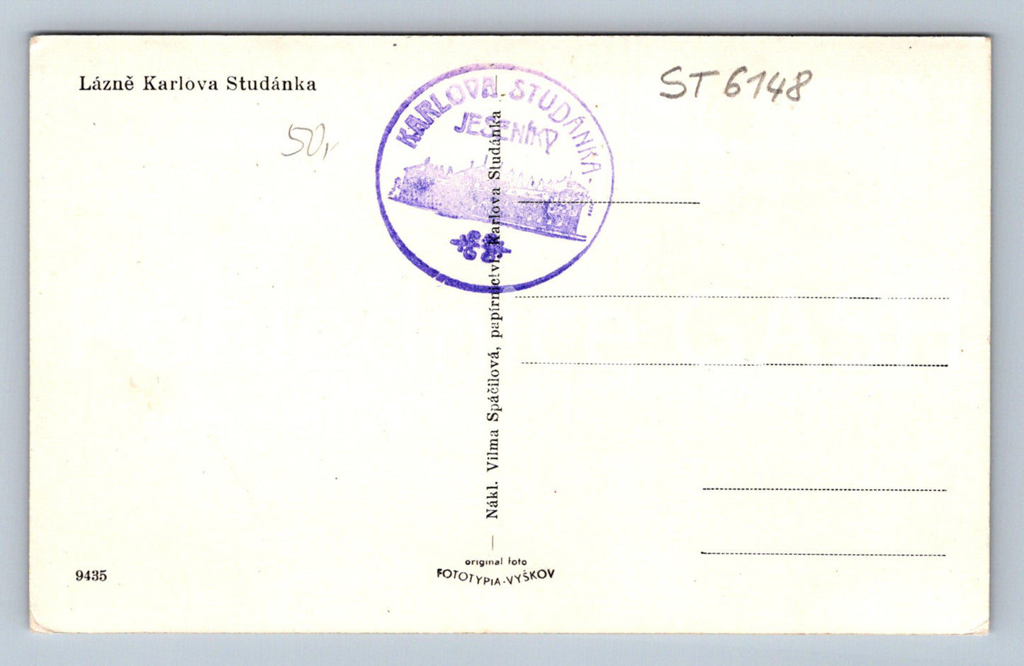 Postcard KARLOVA STUDÁNKA SPA (ST6148)