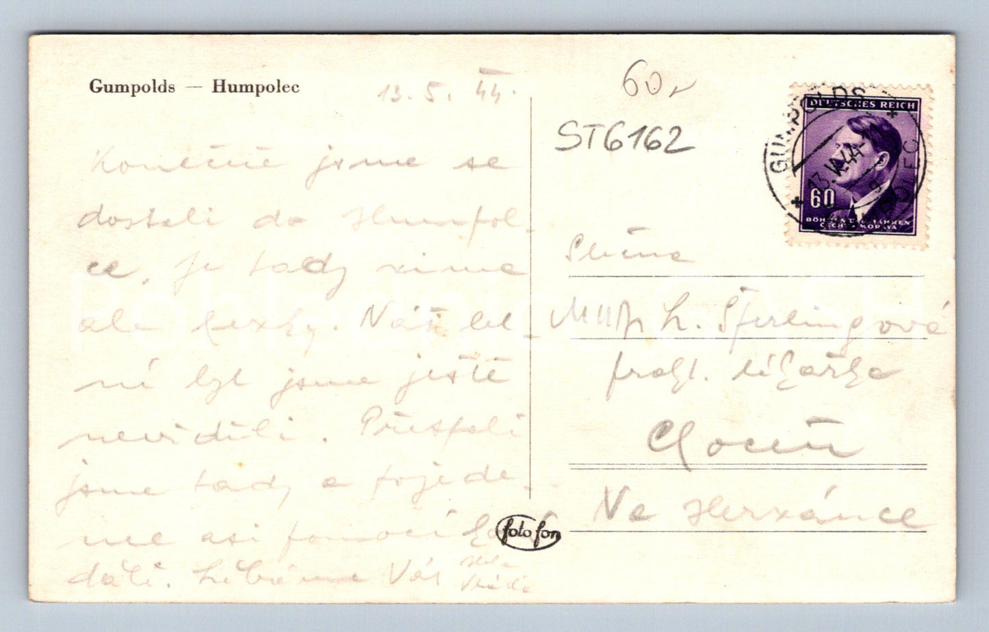 Postcard HUMPOLEC (ST6162)