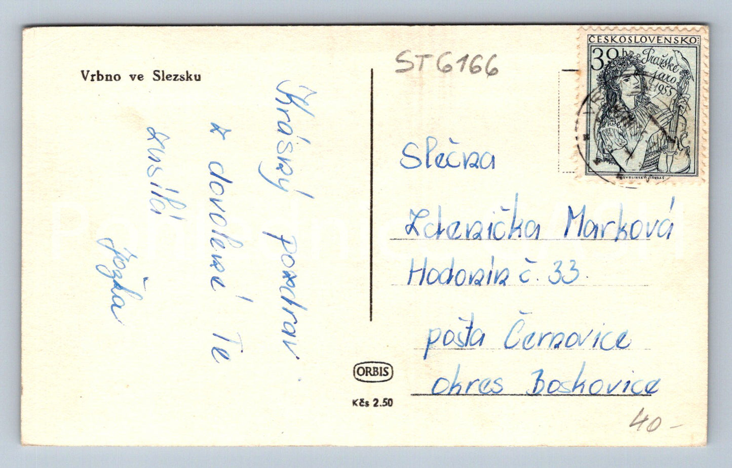 Postcard VRBNO IN SILESIA (ST6166)