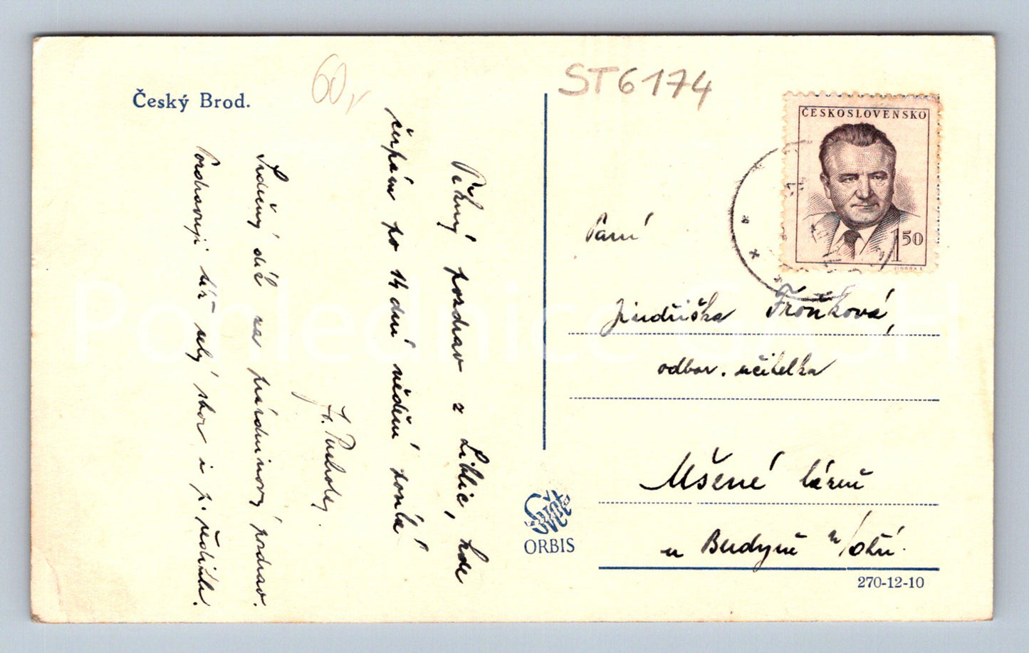 Postcard ČESKÝ BROD (ST6174)