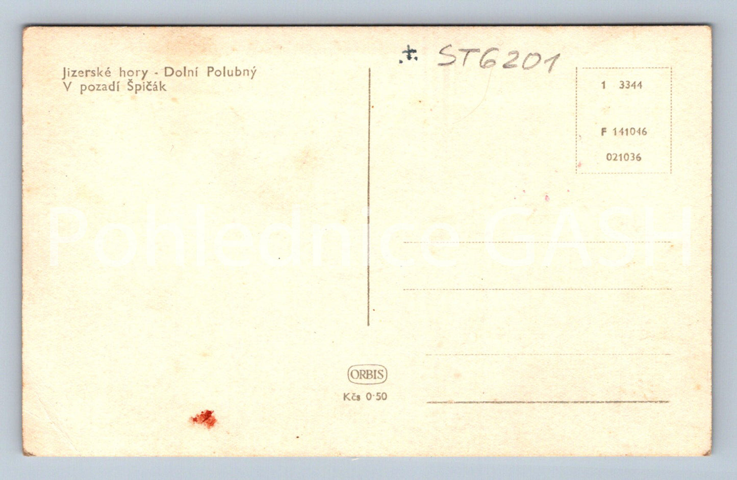 Postcard JIZERSKÉ MOUNTAINS IN THE BACKGROUND ŠPIČÁK (ST6201)