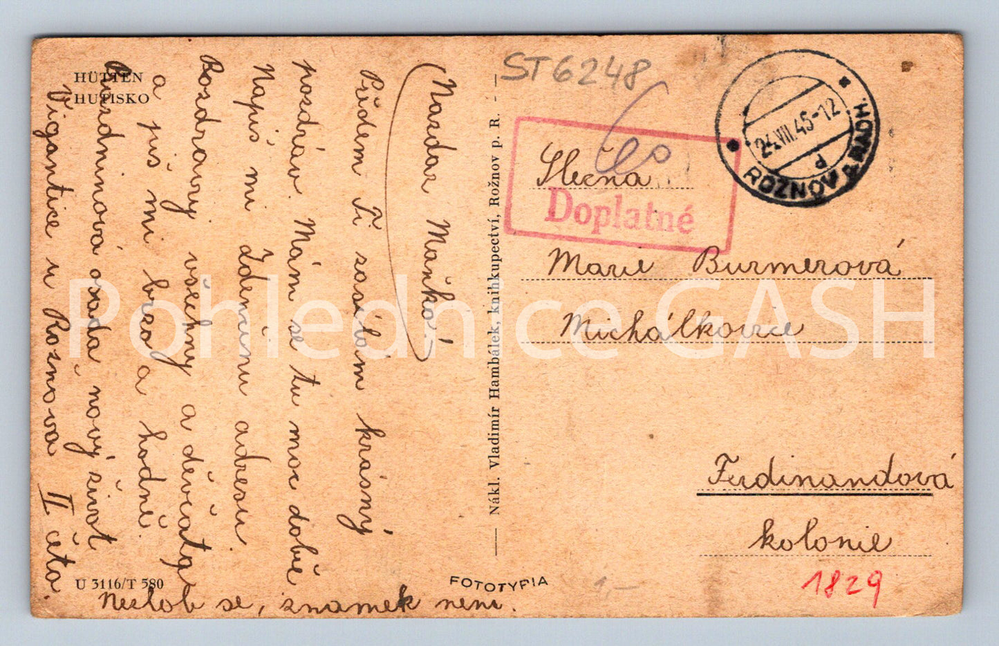Postcard HUPISKO (ST6248)