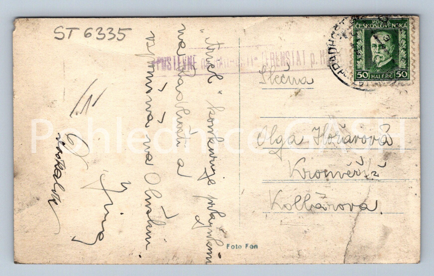 Postcard PUSTEVNY POD RADHOŠTĚM (ST6335)