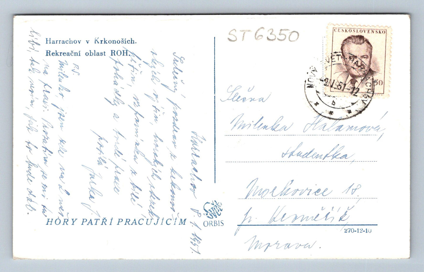 Postcard HARRACHOV IN THE KRKONOSZIE (ST6350)