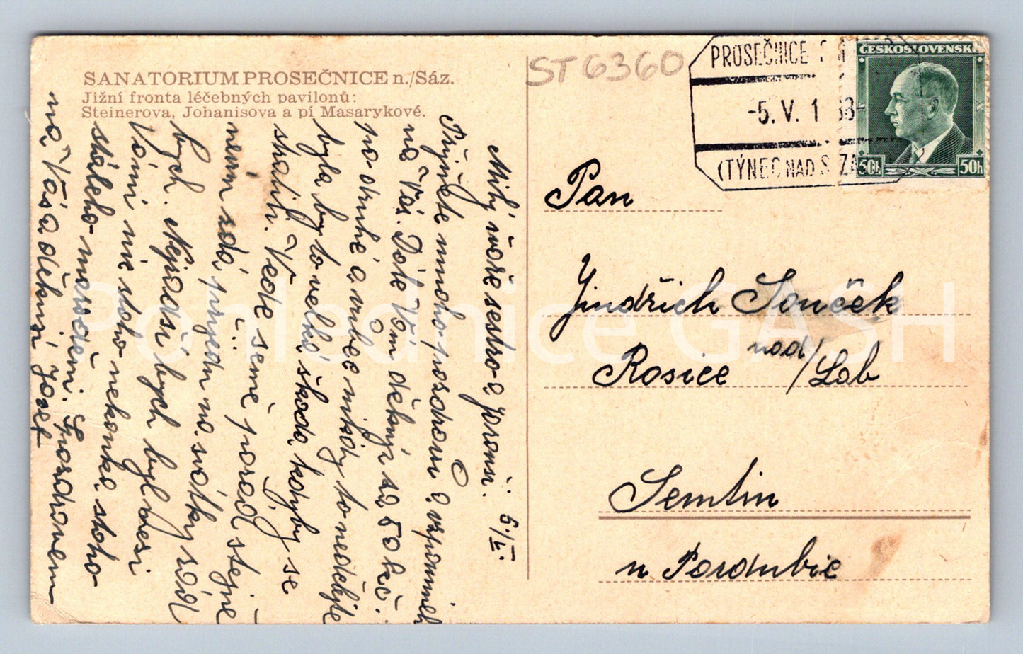 Postcard INTERSECTION OVER THE SÁZAVOU (ST6360)