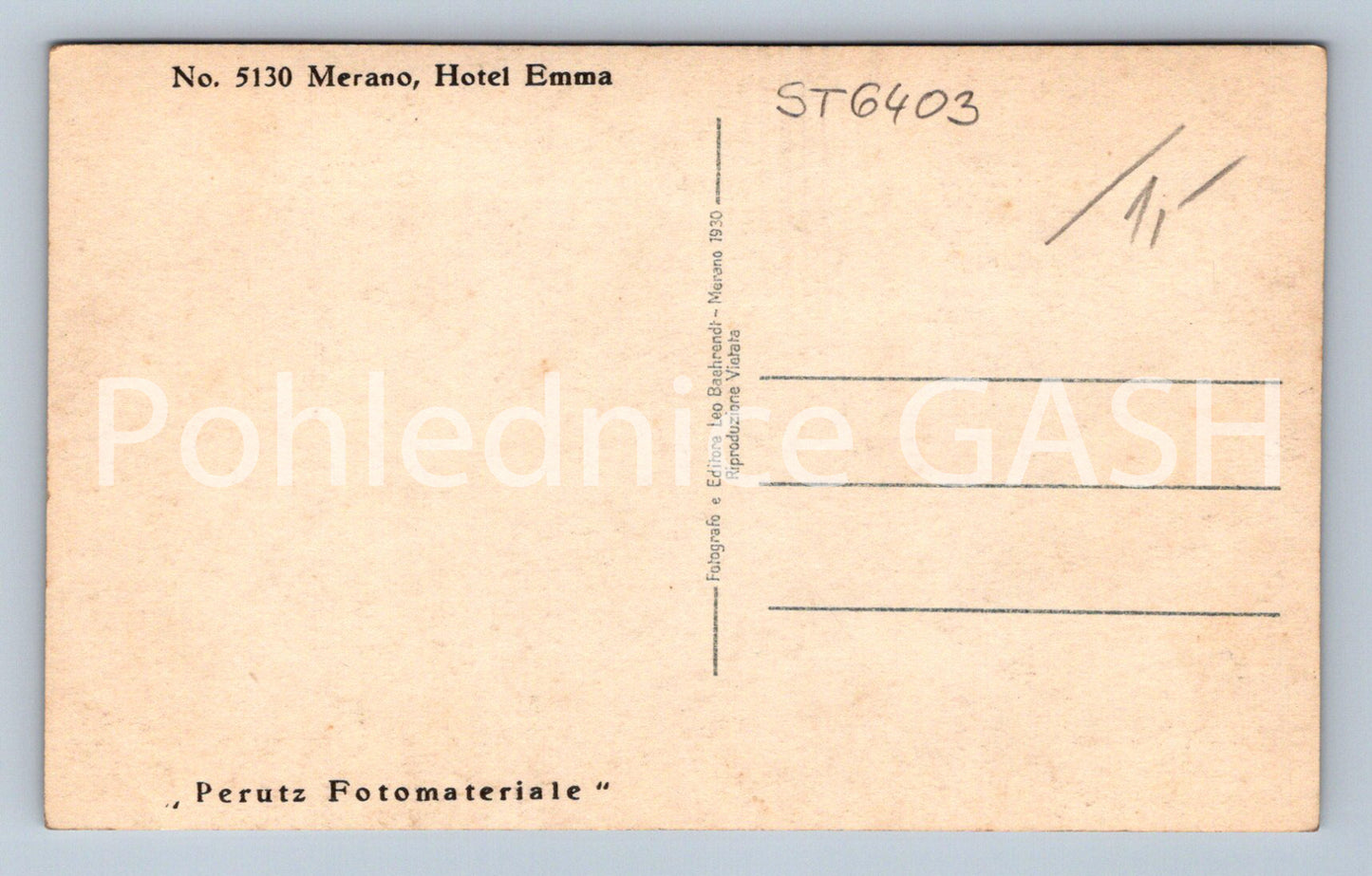 Postcard MERANO - HOTEL EMMA (ST6403)