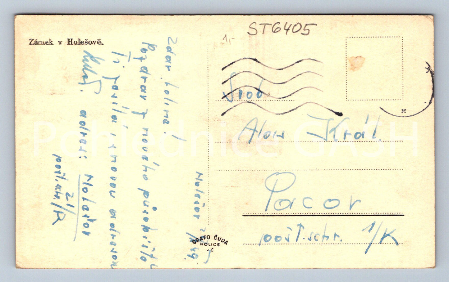 Postcard HOLEŠOV CASTLE (ST6405)