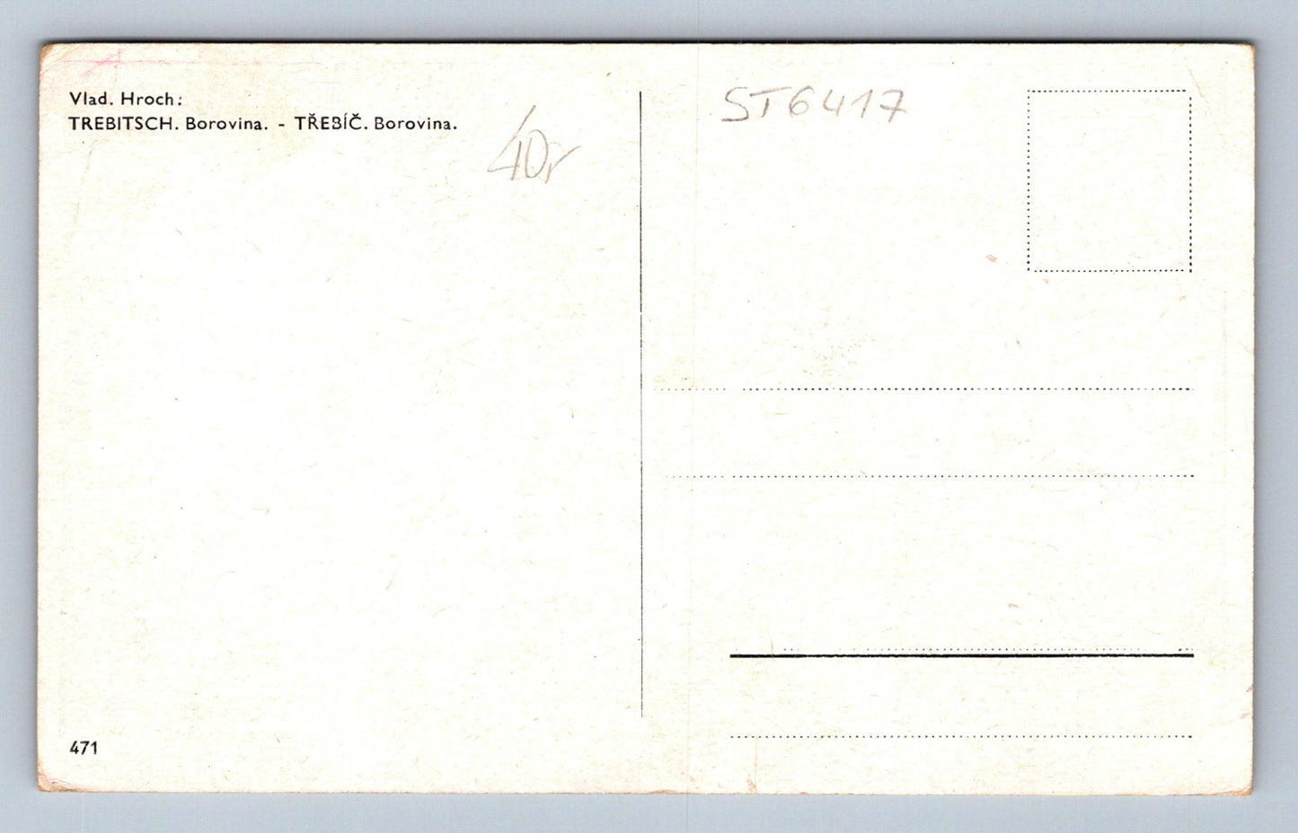 Postcard TŘEBÍC (ST6417)