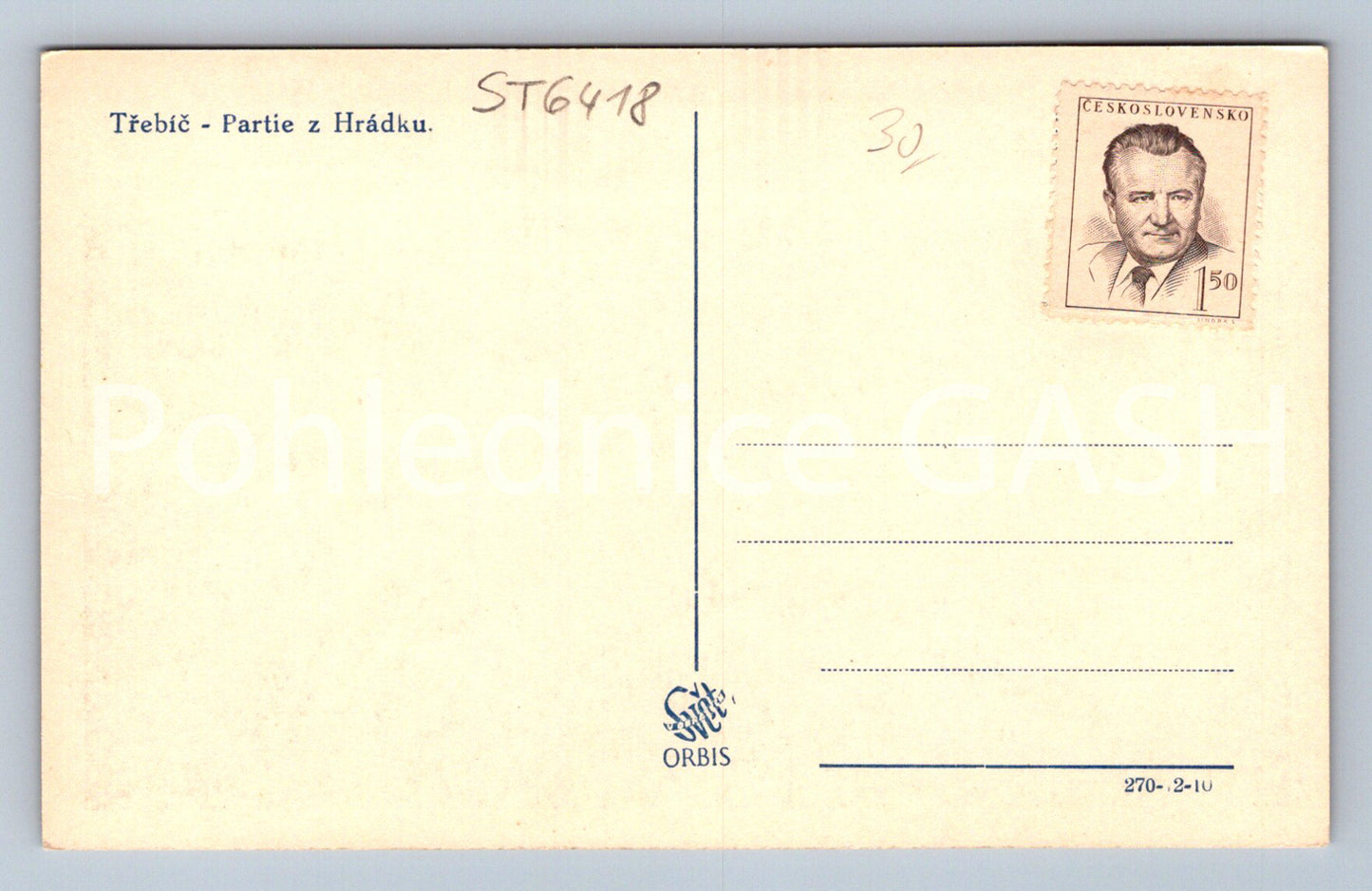 Postcard TŘEBÍC (ST6418)