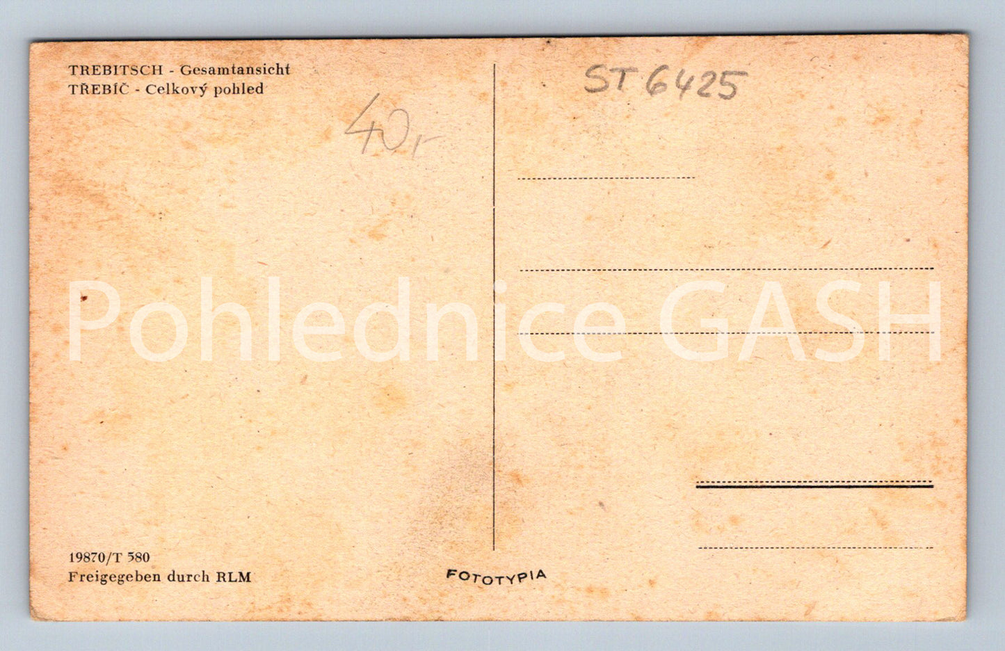 Postcard TŘEBÍC (ST6425)