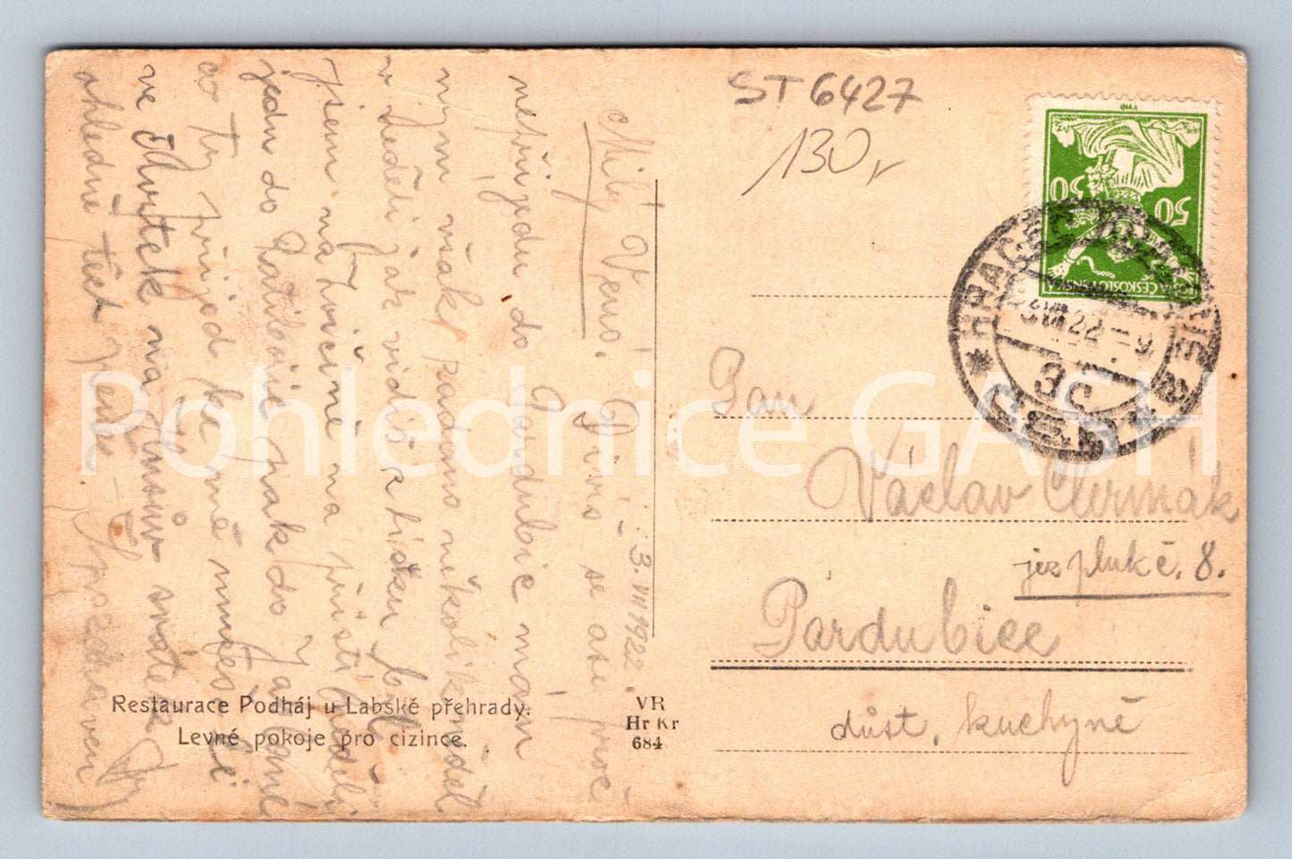 Postcard ELBE DAM IN TEŠNOV (ST6427)