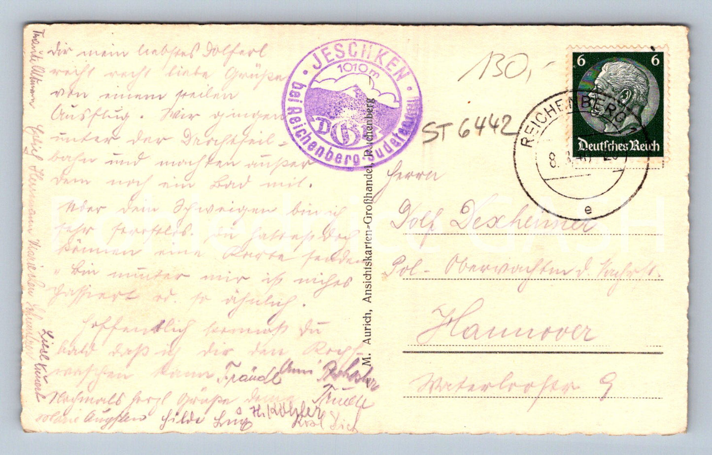 Postcard JEŠTĚD 1010 M (ST6442)