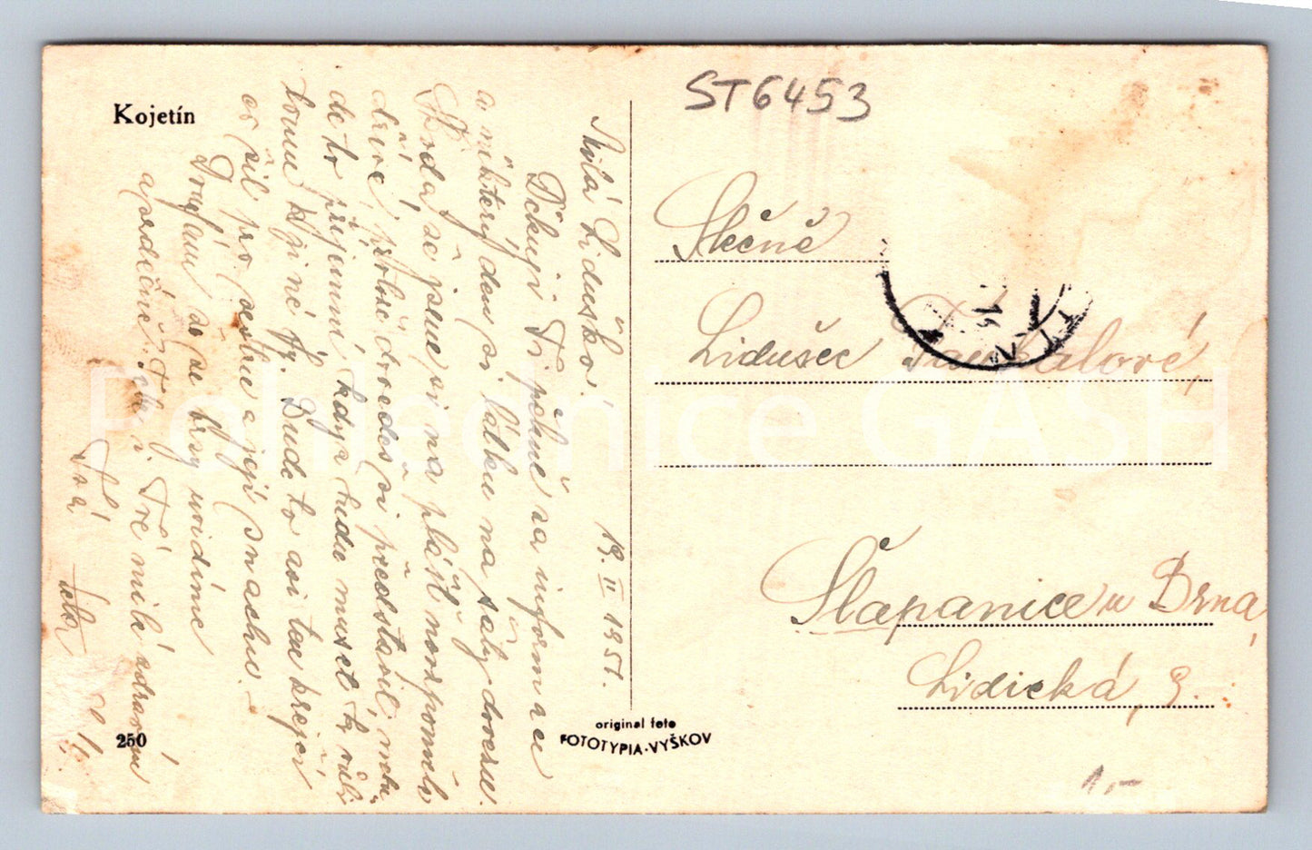 Postcard KOJETÍN (ST6453)
