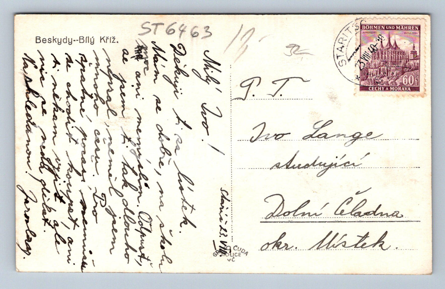 Postcard BESKYDY (ST6463)