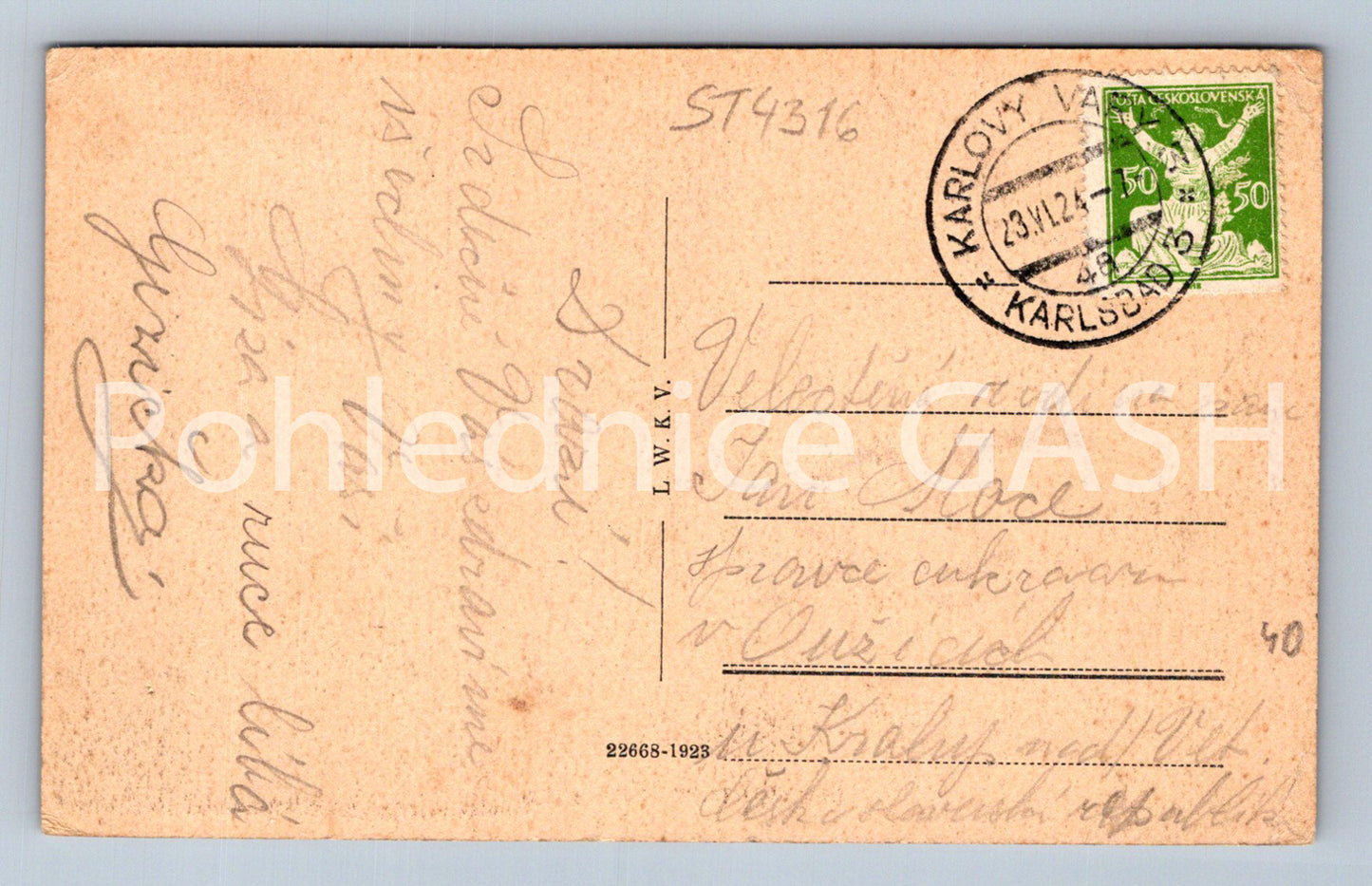 Pohlednice KARLOVY VARY (ST4316)