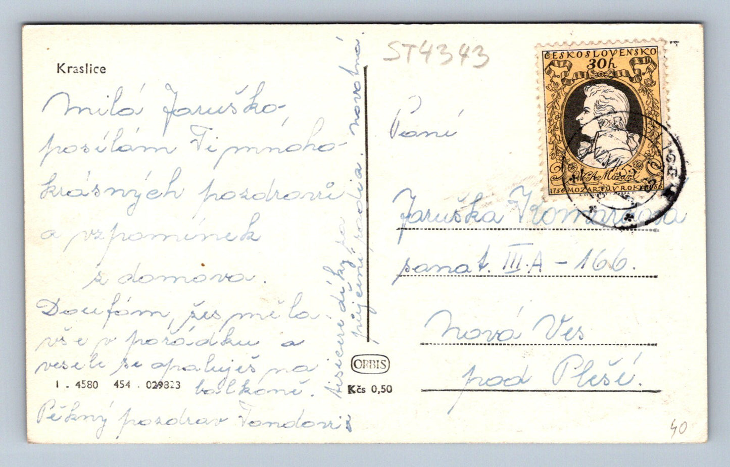 Pohlednice KRASLICE (ST4343)