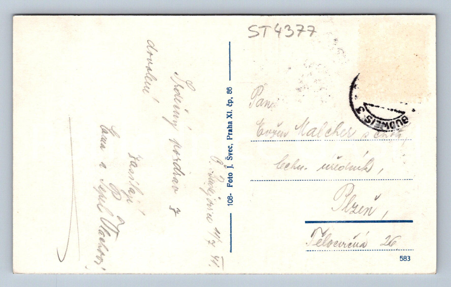 Postcard HLUBOKÁ CASTLE (ST4377)