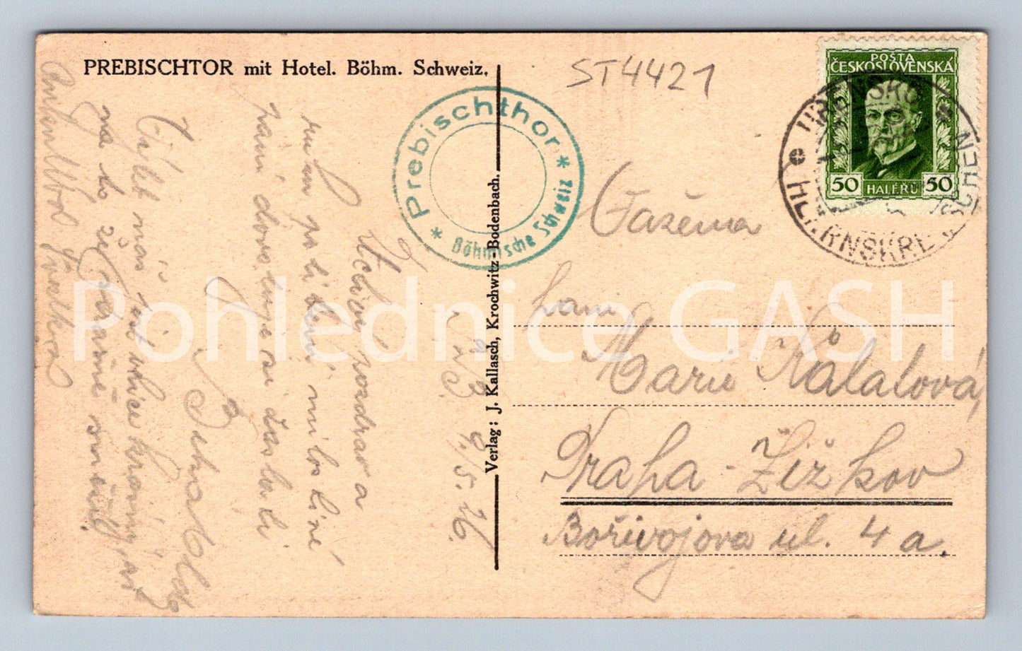 Pohlednice PREBISCHTOR MIT HOTEL BÖHM. SCHWEIZ (ST4421)