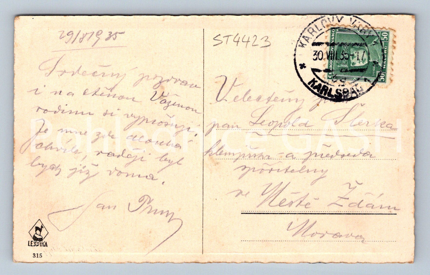 Pohlednice KARLOVY VARY (ST4423)