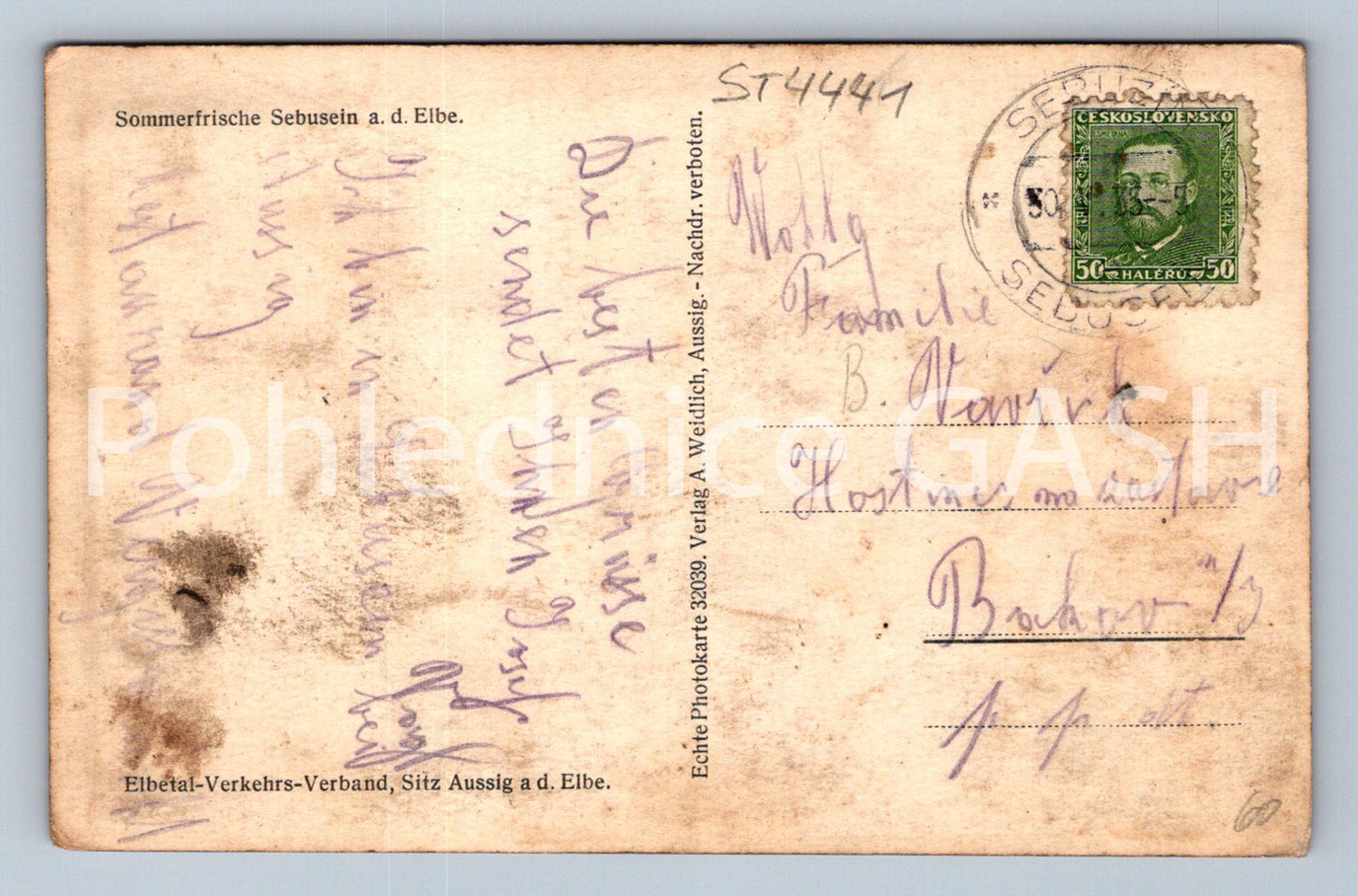 Pohlednice SOMMERFRISCHE SEBUSEIN A. D. ELBE (ST4441)