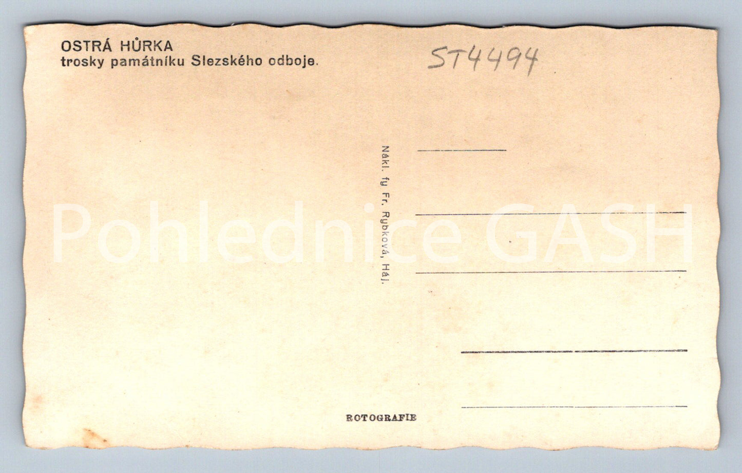 Pohlednice OSTRÁ HŮRKA (ST4494)