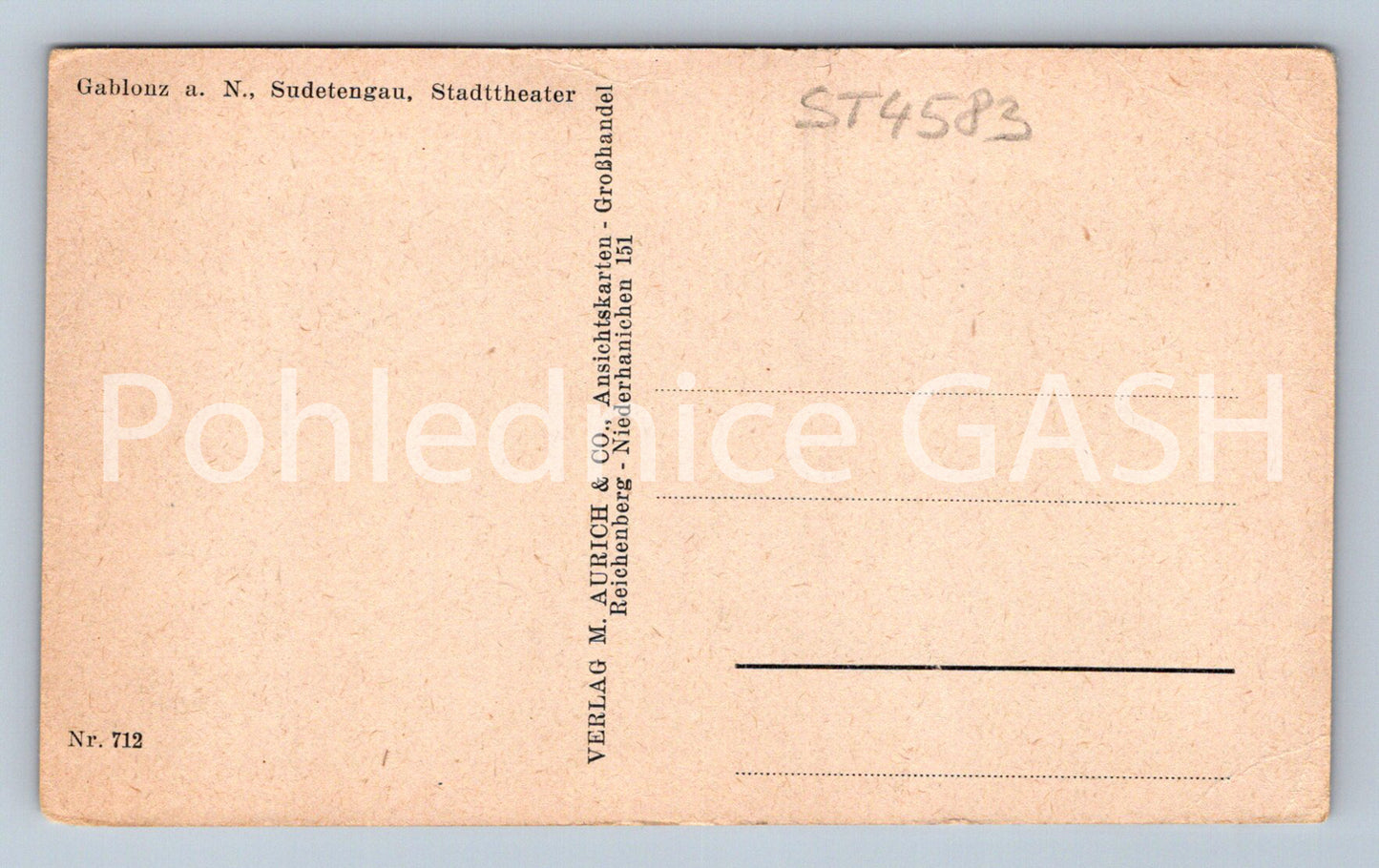 Pohlednice GABLONZ A. N., SUDETENGAU, STADTTHEATER (ST4583)