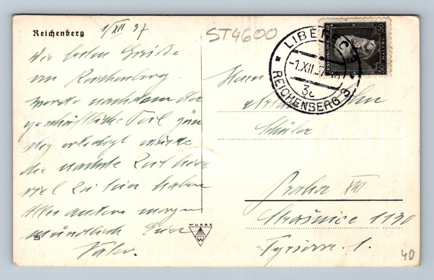 Postcard REICHENBERG (ST4600)