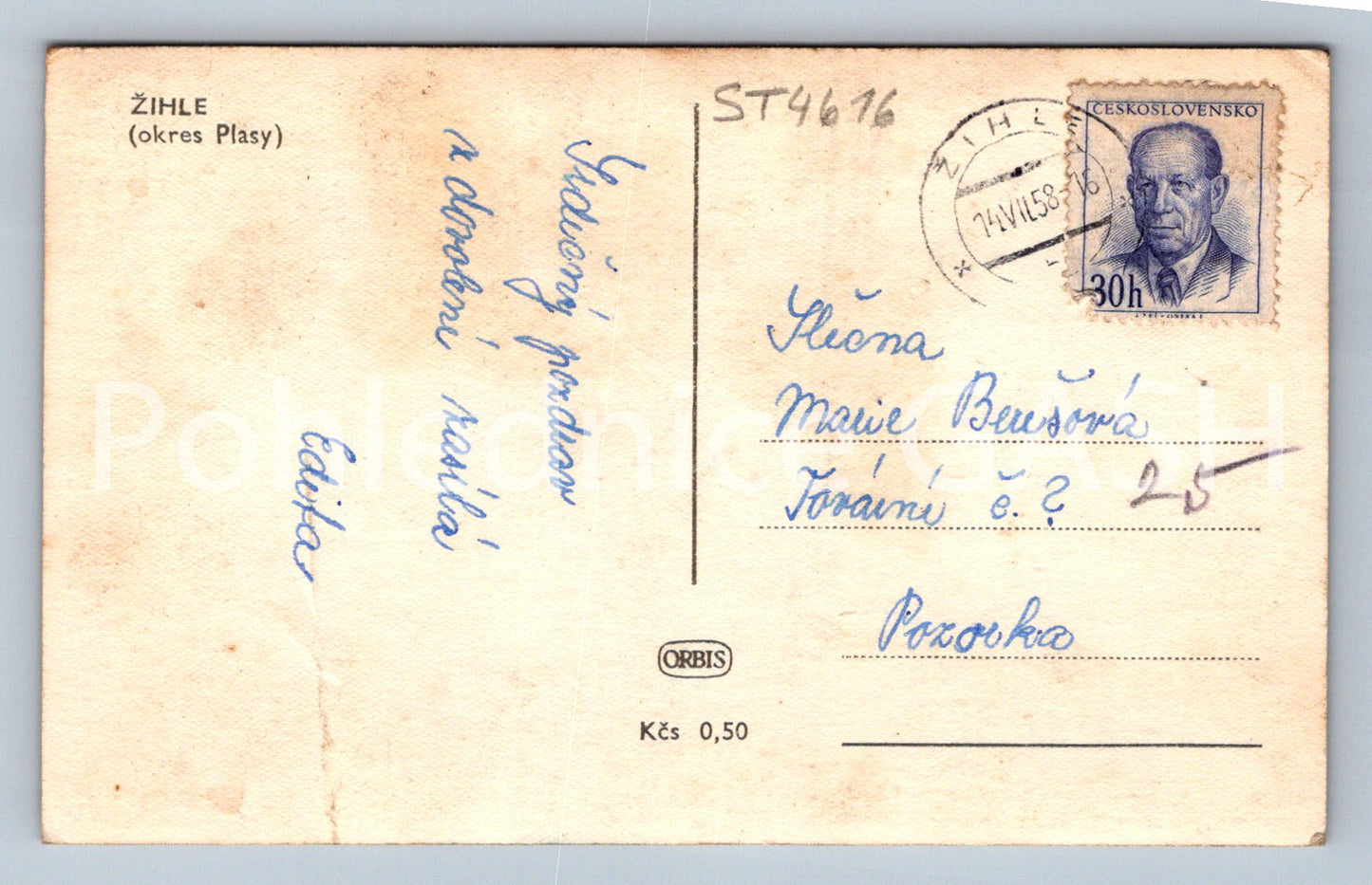 Pohlednice ŽIHLE - OKRES PLASY (ST4616)