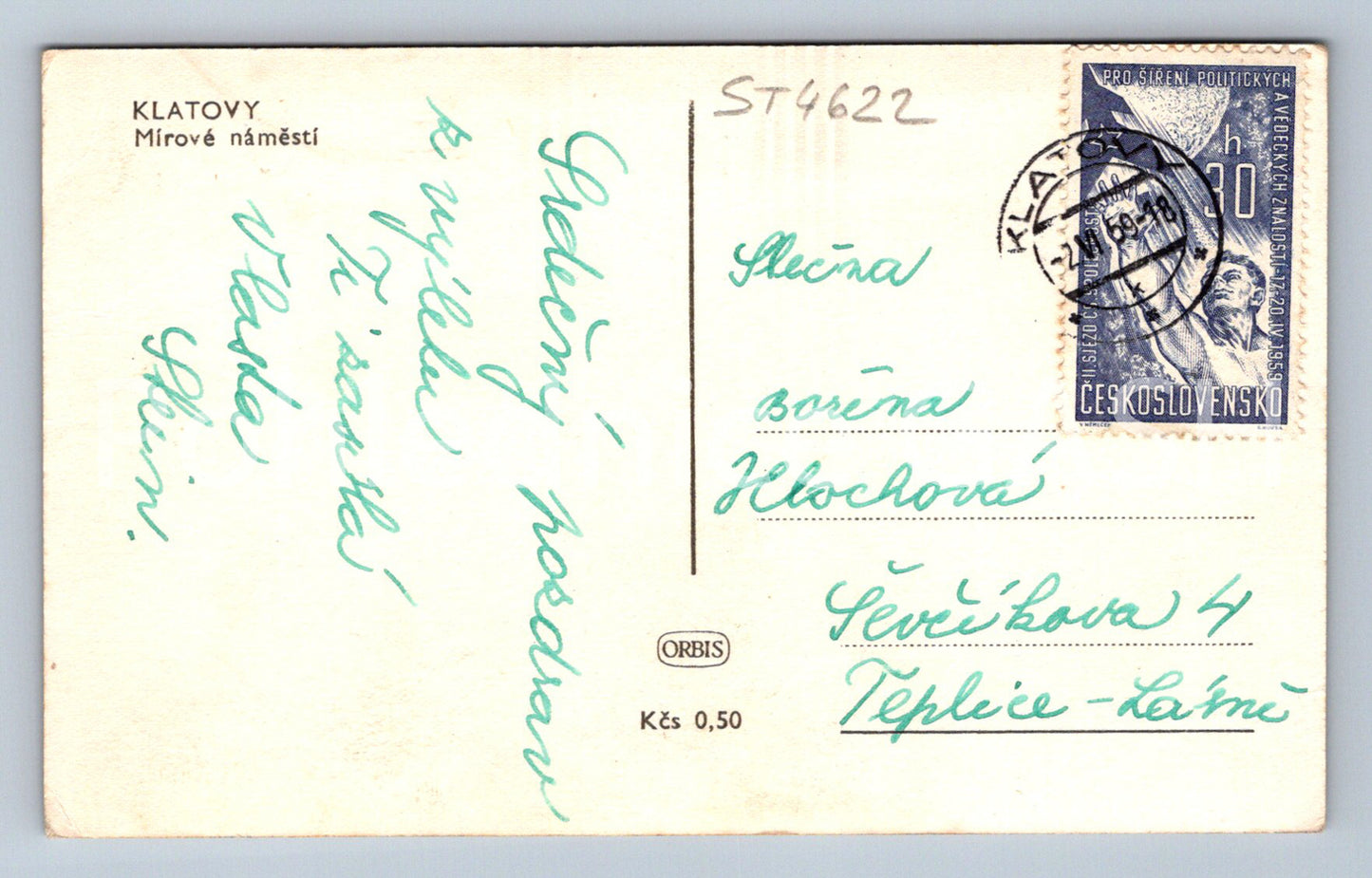 Postcard KLATOVY (ST4622)